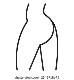 Vector outline of a stylized human body shape, minimal design.