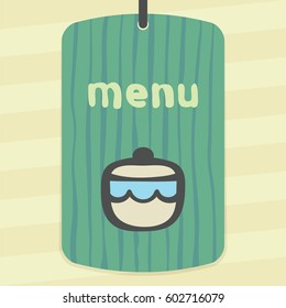 Vector outline sugar or jam bowl icon on label with hand drawn striped background. Elements for mobile concepts and web apps. Modern infographic logo and pictogram.
