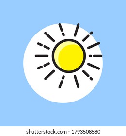 Vector outline of Sun. Can be used for icons for the weather, illustrations on t-shirts, books, feed content, posters and other publications.