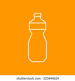 Vector outline sunflower oil bottle template on color background 