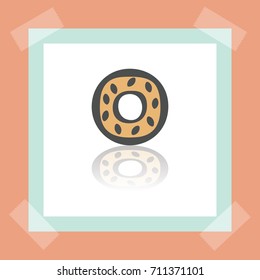 Vector outline sweet donut food icon on white sticker. Elements for mobile concepts and web apps. Modern infographic logo and pictogram.