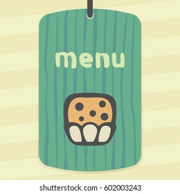 Vector outline sweet muffin food icon on label with hand drawn striped background. Elements for mobile concepts and web apps. Modern infographic logo and pictogram.