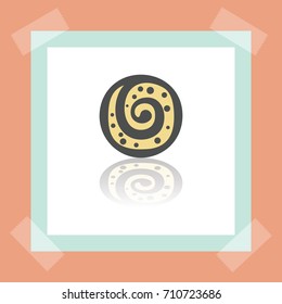 Vector outline sweet roll cookie food icon on white sticker. Elements for mobile concepts and web apps. Modern infographic logo and pictogram.