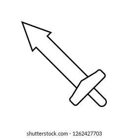 Vector Outline Sword Icon isolated on white background. Weapon Icon. Vector illustration for Your Design, Game, Web.