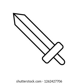 Vector Outline Sword Icon isolated on white background. Weapon Icon. Vector illustration for Your Design, Game, Web.