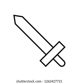 Vector Outline Sword Icon isolated on white background. Weapon Icon. Vector illustration for Your Design, Game, Web.