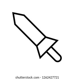 Vector Outline Sword Icon isolated on white background. Weapon Icon. Vector illustration for Your Design, Game, Web.