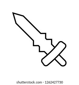 Vector Outline Sword Icon isolated on white background. Weapon Icon. Vector illustration for Your Design, Game, Web.
