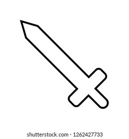 Vector Outline Sword Icon isolated on white background. Weapon Icon. Vector illustration for Your Design, Game, Web.