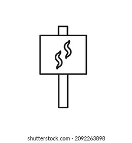Vector outline symbol suitable for internet pages, sites, stores, shops, social networks. Editable stroke. Line icon of  smoke on banner 