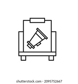 Símbolo de contorno vectorial adecuado para páginas de Internet, sitios, tiendas, tiendas, redes sociales. Trazo editable. Icono de línea de altavoz alto en lienzo 
