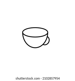 Vector outline symbol suitable for internet pages, sites, stores, shops, social networks. Editable stroke. Line icon of cup with handle 