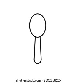 Vector outline symbol suitable for internet pages, sites, stores, shops, social networks. Editable stroke. Line icon of simple spoon 
