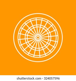 Vector outline target icon on color background 