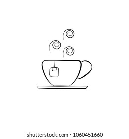 vector outline tea cup icon