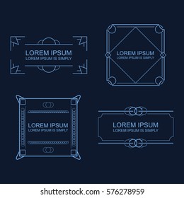 Vector outline text template.