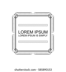 Vector outline text template.
