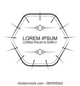 Vector outline text template.