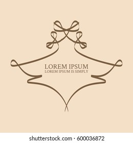 Vector outline text template.