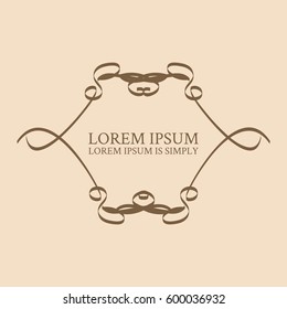 Vector outline text template.