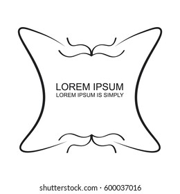 Vector outline text template.