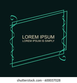 Vector outline text template.