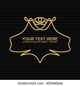 Vector outline text template.
