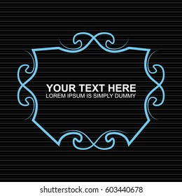 Vector outline text template.