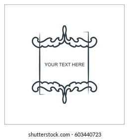 Vector outline text template.
