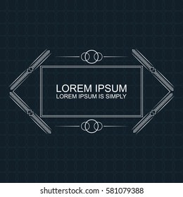 Vector outline text template. Collection of vintage abstract decorative elements for your design. Hipster labels for poster, advertising, signs, banner creations.