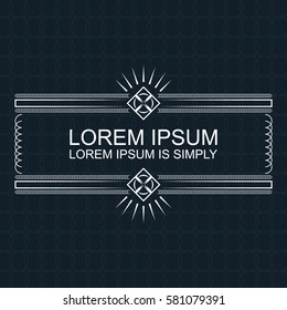 Vector outline text template. Collection of vintage abstract decorative elements for your design. Hipster labels for poster, advertising, signs, banner creations.