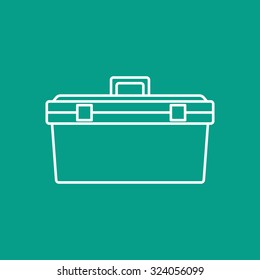 Vector outline toolkit icon on color background . Industrial equipment 