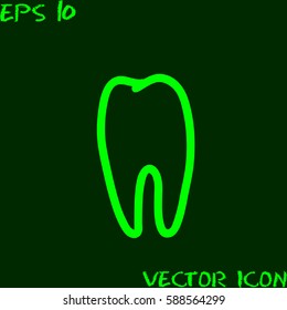 Vector outline tooth Icon