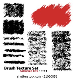 Vector outline traces of customizable organic paint brushes (strokes) in different shapes and styles, highly detailed. Grouped individually, easily editable. Collection set number 5.