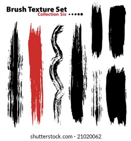 Vector outline traces of customizable organic paint brushes (strokes) in different shapes and styles, highly detailed. Grouped individually, easily editable. Collection set number 6.