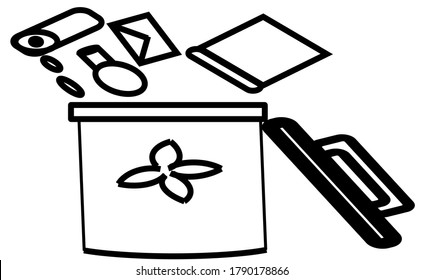 Vector Outline and Trash Can