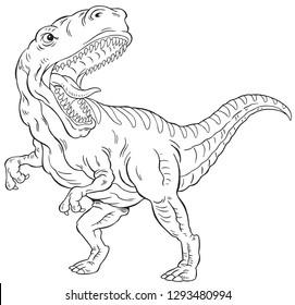 vector outline of t-rex dinosaur