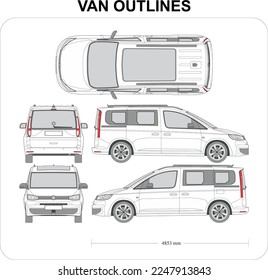 Vector outline of a Van that can be used for vehicle branding designs