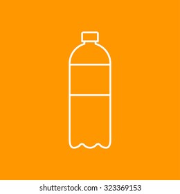 Vector outline water bottle on color background 