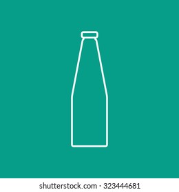 Vector outline water bottle on color background 