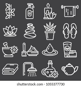 Vector Outline web icon set - Spa and Beauty