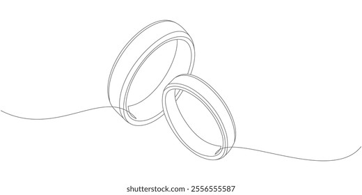 vector outline wedding ring couple design