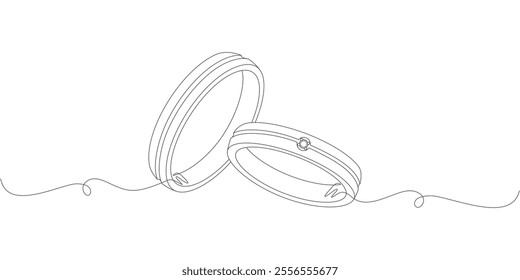 vector outline wedding ring couple design