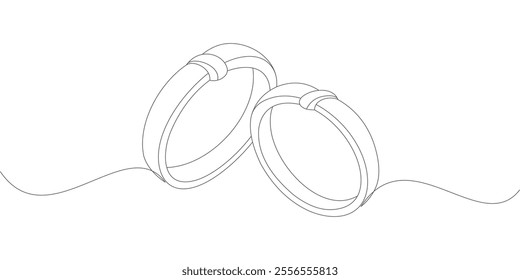 vector outline wedding ring couple design