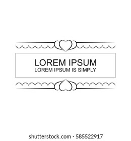 Vector outline wedding title template.