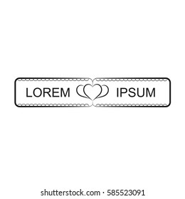 Vector outline wedding title template.
