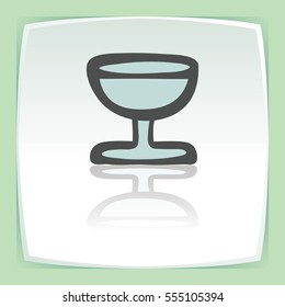 Vector outline wine glass goblet icon on white flat square plate. Elements for mobile concepts and web apps. Modern infographic logo and pictogram.