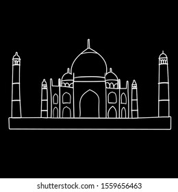 Vector outlined illustration of the Hagia Sophia Church in Istanbul. Hand-drawn illustration of an ancient building