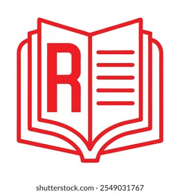 vector outlined logotype letter r book store log