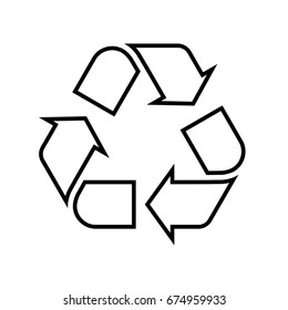 Vector outlined recycle sign icon - Shutterstock ID 674959933